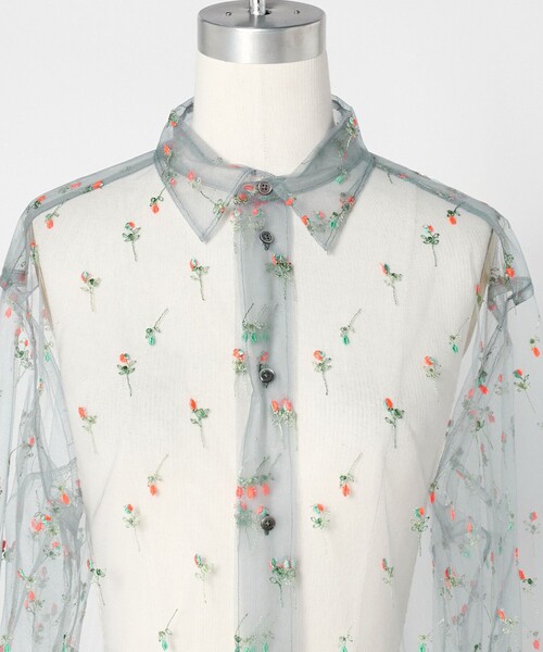 LOEFF（ロエフ）の「＜LOEFF＞フラワー チュール シャツ（シャツ/ブラウス・レディース・グレー・FREE）」の11枚目の写真