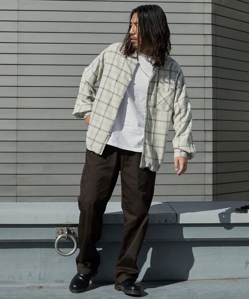 REMI RELIEF（レミレリーフ）の「REMI RELIEF/レミレリーフ レーヨンツイルチェックシャツ 2026年春夏（シャツ/ブラウス・メンズ・オフホワイト/サックスブルー/ライトピンク・M/L）」の10枚目の写真