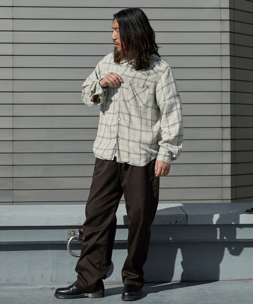 REMI RELIEF（レミレリーフ）の「REMI RELIEF/レミレリーフ レーヨンツイルチェックシャツ 2026年春夏（シャツ/ブラウス・メンズ・オフホワイト/サックスブルー/ライトピンク・M/L）」の13枚目の写真