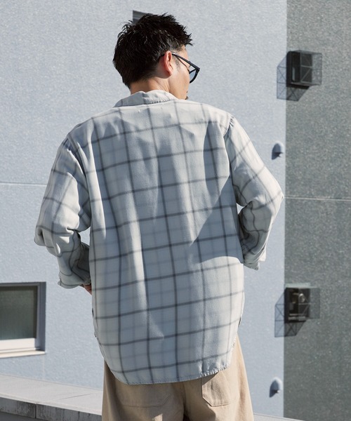 REMI RELIEF（レミレリーフ）の「REMI RELIEF/レミレリーフ レーヨンツイルチェックシャツ 2026年春夏（シャツ/ブラウス・メンズ・オフホワイト/サックスブルー/ライトピンク・M/L）」の21枚目の写真