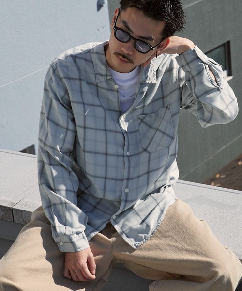 REMI RELIEF（レミレリーフ）の「REMI RELIEF/レミレリーフ レーヨンツイルチェックシャツ 2026年春夏（シャツ/ブラウス・メンズ・オフホワイト/サックスブルー/ライトピンク・M/L）」の16枚目の写真