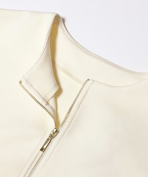 coca(coca)(コカ)の「ソフトスウェット異素材フリルパーカー | セレモニー オフィス ママスーツ フォーマルウェア スーツ 卒業式(パーカー・レディース・アイボリー/ブラック・M/L)」の16枚目の写真