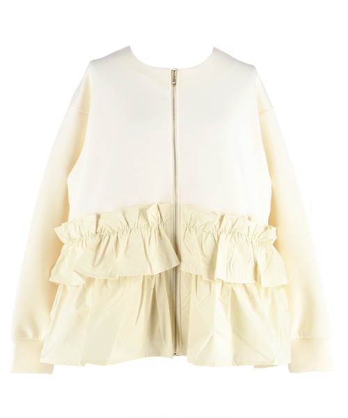 coca(coca)(コカ)の「ソフトスウェット異素材フリルパーカー | セレモニー オフィス ママスーツ フォーマルウェア スーツ 卒業式(パーカー・レディース・アイボリー/ブラック・M/L)」の20枚目の写真