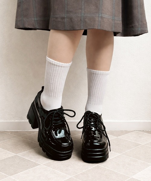 MAISON SELECT(メゾンセレクト)の「1D71-SZ 厚底 チャンキーヒール レースアップシューズ(ブーツ・レディース・ブラック・40/38/36)」の9枚目の写真