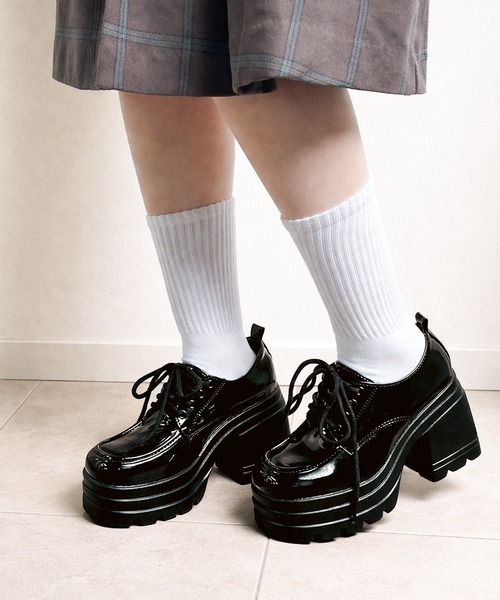 MAISON SELECT(メゾンセレクト)の「1D71-SZ 厚底 チャンキーヒール レースアップシューズ(ブーツ・レディース・ブラック・40/38/36)」の7枚目の写真