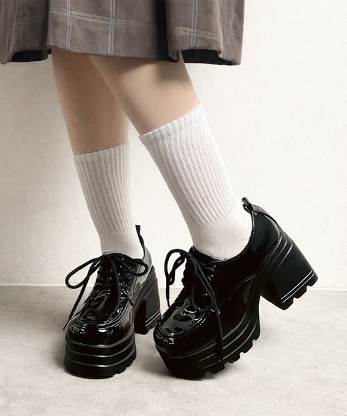 MAISON SELECT(メゾンセレクト)の「1D71-SZ 厚底 チャンキーヒール レースアップシューズ(ブーツ・レディース・ブラック・40/38/36)」の17枚目の写真