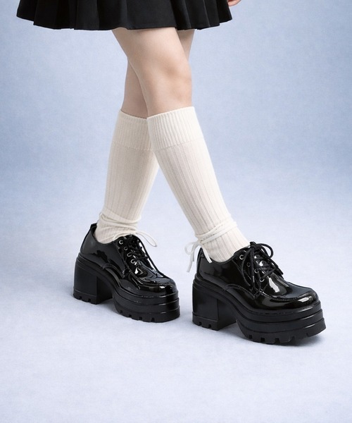 MAISON SELECT(メゾンセレクト)の「1D71-SZ 厚底 チャンキーヒール レースアップシューズ(ブーツ・レディース・ブラック・40/38/36)」の16枚目の写真