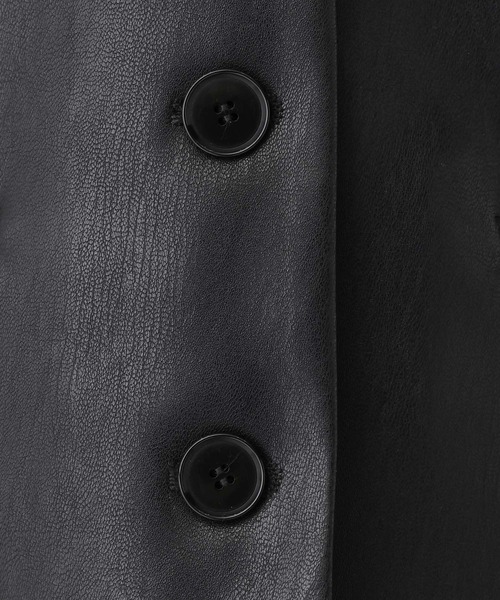 A part by（アパートバイ）の「Fレザーショートジャケット（ノーカラージャケット・レディース・ベージュ系その他/ブラック・FREE）」の12枚目の写真