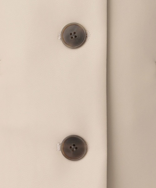 A part by（アパートバイ）の「Fレザーショートジャケット（ノーカラージャケット・レディース・ベージュ系その他/ブラック・FREE）」の15枚目の写真