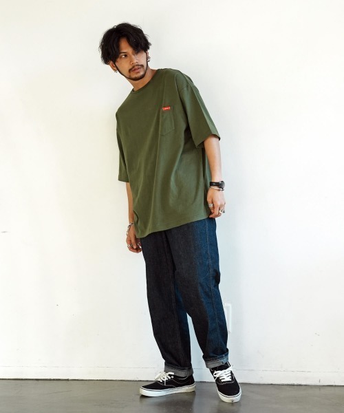 Leyline(レイライン)の「【Leyline】ビッグシルエットポケットTシャツ/bs pocket tee(Tシャツ/カットソー・メンズ・ブラック/カーキ/ベージュ/ホワイト・M/L/XL)」の15枚目の写真