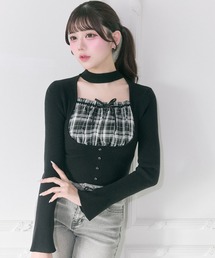 OLIVE des OLIVE | 【Belle Charme】Choker Design Rib Knit(ニット/セーター)