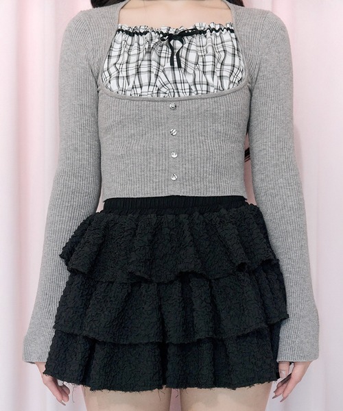 OLIVE des OLIVE（オリーブデオリーブ）の「【Belle Charme】Choker Design Rib Knit（ニット/セーター・レディース・ベージュ/ブラック/トップグレー・FREE）」の10枚目の写真