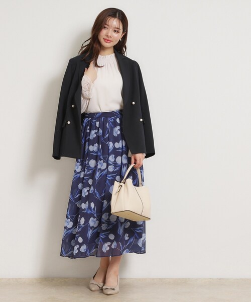 couture brooch（クチュールブローチ）の「2wayレザー調ハンドバッグ（ショルダーバッグ・レディース・ベージュ/チャコールグレー/オフホワイト・00）」の4枚目の写真