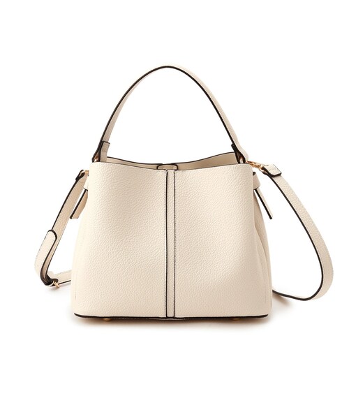 couture brooch（クチュールブローチ）の「2wayレザー調ハンドバッグ（ショルダーバッグ・レディース・ベージュ/チャコールグレー/オフホワイト・00）」の9枚目の写真