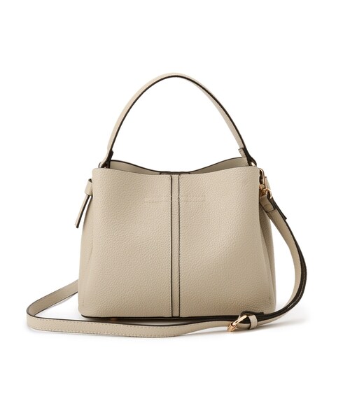 couture brooch（クチュールブローチ）の「2wayレザー調ハンドバッグ（ショルダーバッグ・レディース・ベージュ/チャコールグレー/オフホワイト・00）」の13枚目の写真