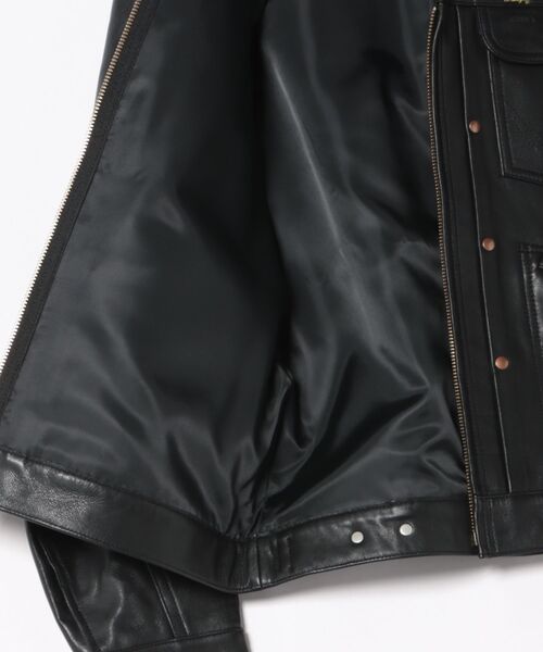 Lee(リー)の「Wrangler/ラングラー 24MJZ LEATHER【ゴートレザー】/ジャケット(その他アウター・メンズ・ブラック・SMALL/MEDIUM/LARGE/X-LARGE)」の3枚目の写真