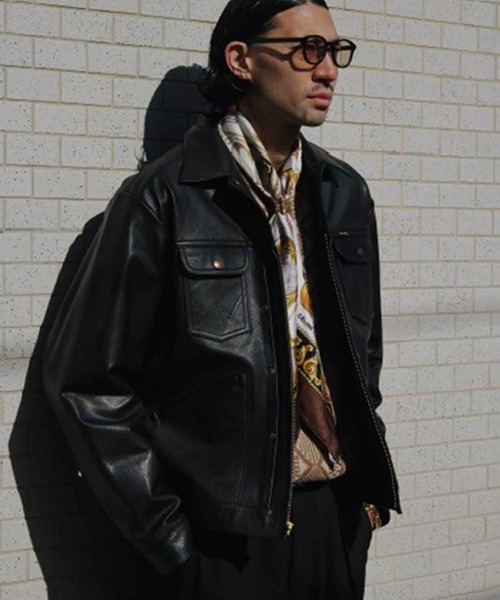 Lee(リー)の「Wrangler/ラングラー 24MJZ LEATHER【ゴートレザー】/ジャケット(その他アウター・メンズ・ブラック・SMALL/MEDIUM/LARGE/X-LARGE)」の5枚目の写真