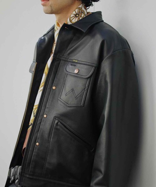 Lee(リー)の「Wrangler/ラングラー 24MJZ LEATHER【ゴートレザー】/ジャケット(その他アウター・メンズ・ブラック・SMALL/MEDIUM/LARGE/X-LARGE)」の6枚目の写真