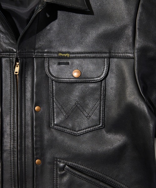 Lee(リー)の「Wrangler/ラングラー 24MJZ LEATHER【ゴートレザー】/ジャケット(その他アウター・メンズ・ブラック・SMALL/MEDIUM/LARGE/X-LARGE)」の10枚目の写真