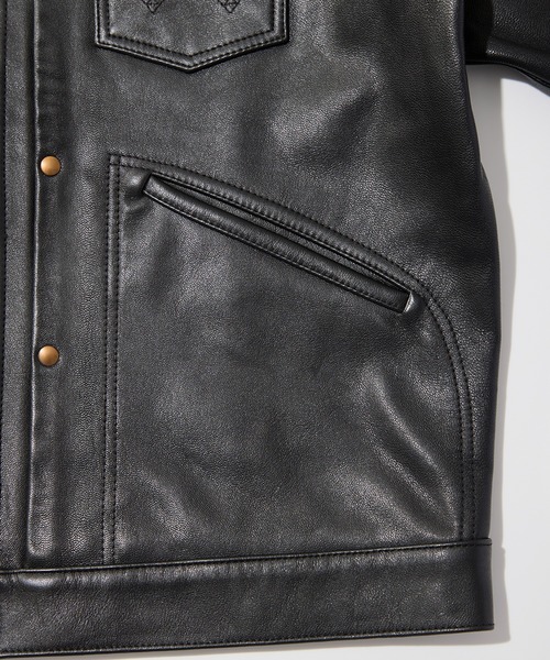 Lee(リー)の「Wrangler/ラングラー 24MJZ LEATHER【ゴートレザー】/ジャケット(その他アウター・メンズ・ブラック・SMALL/MEDIUM/LARGE/X-LARGE)」の11枚目の写真