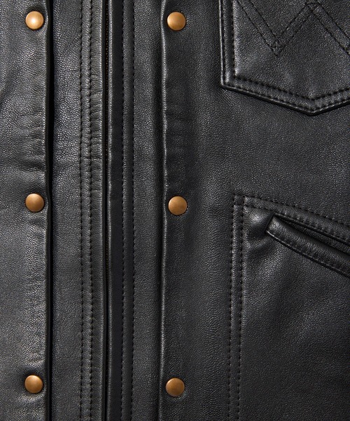 Lee(リー)の「Wrangler/ラングラー 24MJZ LEATHER【ゴートレザー】/ジャケット(その他アウター・メンズ・ブラック・SMALL/MEDIUM/LARGE/X-LARGE)」の12枚目の写真