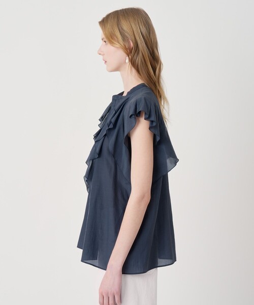 ANAYI(アナイ)の「ライトローンラッフル ブラウス(シャツ/ブラウス・レディース・ホワイト/ミント/ネイビー/コーラル・38/36)」の6枚目の写真