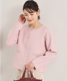 ITS'DEMO（イッツデモ）の「【花粉防止／手洗い可】ニットジャケット（ノーカラージャケット）」