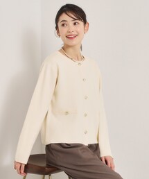 ITS'DEMO（イッツデモ）の「【花粉防止／手洗い可】ニットジャケット（ノーカラージャケット）」