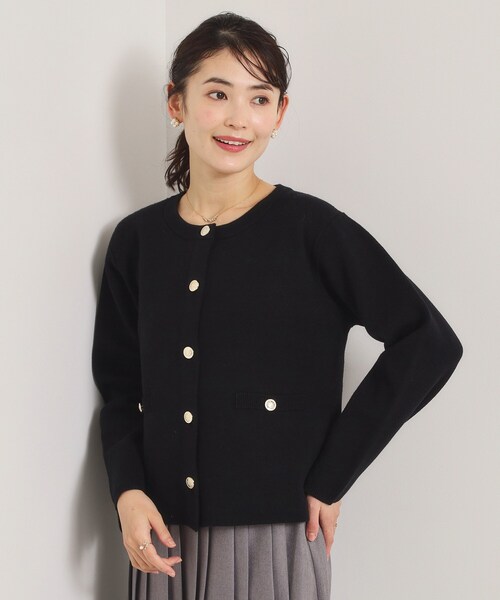 ITS'DEMO（イッツデモ）の「【花粉防止／手洗い可】ニットジャケット（ノーカラージャケット・レディース・グレー/アイボリー/ブラック/ピンク・00）」の8枚目の写真