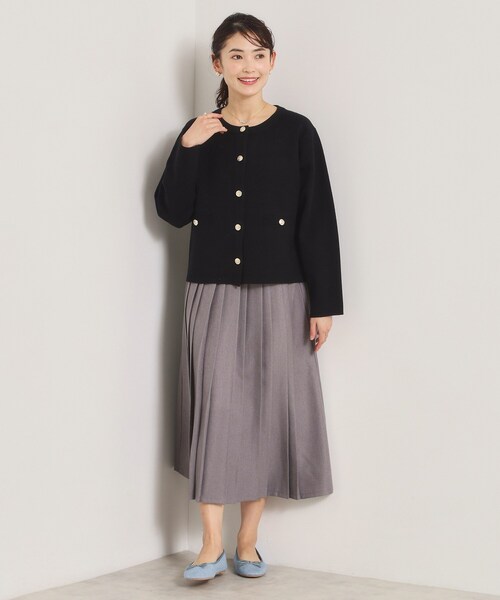 ITS'DEMO（イッツデモ）の「【花粉防止／手洗い可】ニットジャケット（ノーカラージャケット・レディース・グレー/アイボリー/ブラック/ピンク・00）」の9枚目の写真