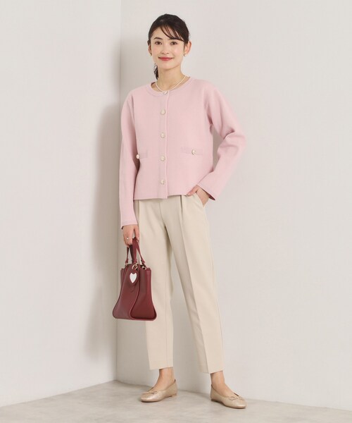 ITS'DEMO（イッツデモ）の「【花粉防止／手洗い可】ニットジャケット（ノーカラージャケット・レディース・グレー/アイボリー/ブラック/ピンク・00）」の14枚目の写真