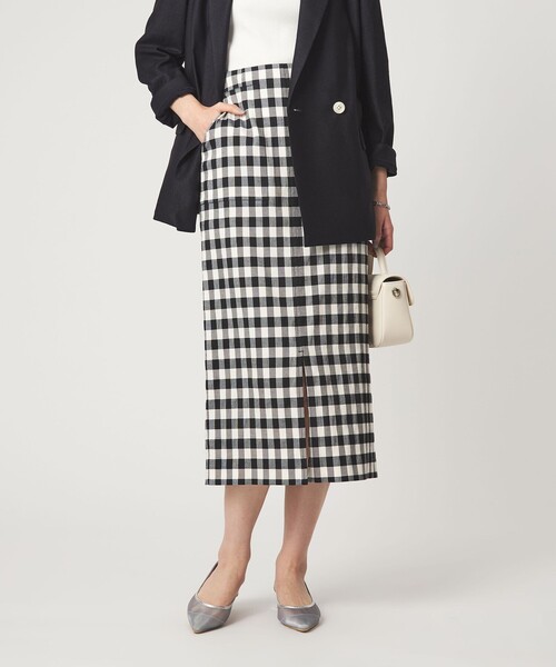 green label relaxing（グリーンレーベルリラクシング）の「［size SHORTあり］Daily Chic カラミ タイト スカート マシンウォッシャブル（スカート・レディース・ブラウン/その他1/ブラック・38/36/SHORT/40）」の4枚目の写真