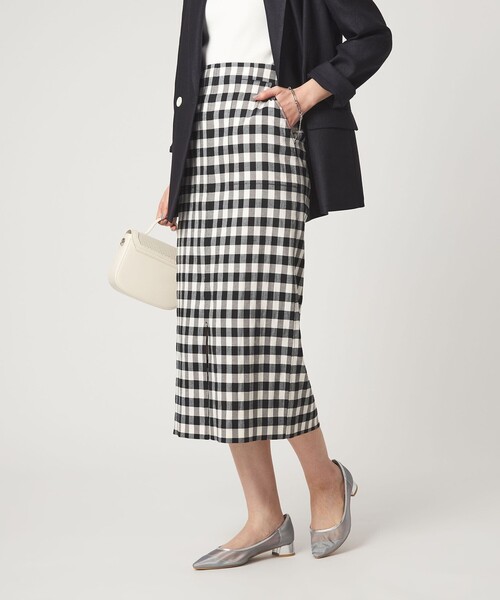 green label relaxing（グリーンレーベルリラクシング）の「［size SHORTあり］Daily Chic カラミ タイト スカート マシンウォッシャブル（スカート・レディース・ブラウン/その他1/ブラック・38/36/SHORT/40）」の5枚目の写真