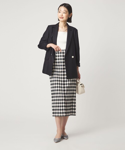 green label relaxing（グリーンレーベルリラクシング）の「［size SHORTあり］Daily Chic カラミ タイト スカート マシンウォッシャブル（スカート・レディース・ブラウン/その他1/ブラック・38/36/SHORT/40）」の6枚目の写真