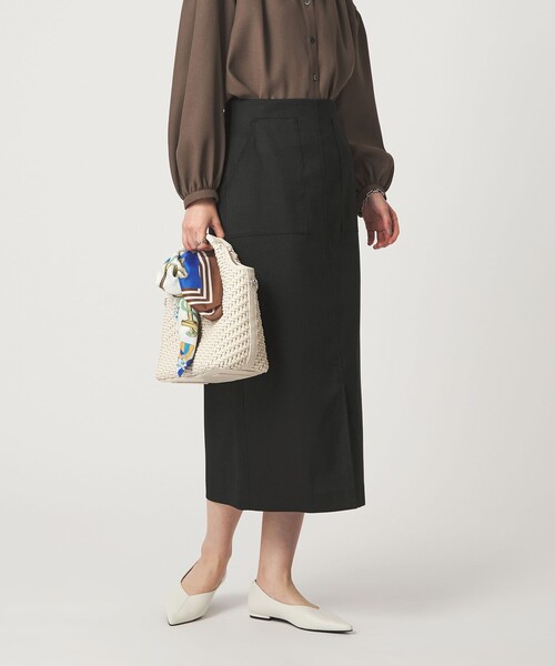 green label relaxing（グリーンレーベルリラクシング）の「［size SHORTあり］Daily Chic カラミ タイト スカート マシンウォッシャブル（スカート・レディース・ブラウン/その他1/ブラック・38/36/SHORT/40）」の11枚目の写真
