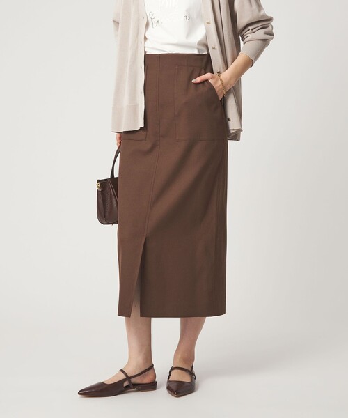 green label relaxing（グリーンレーベルリラクシング）の「［size SHORTあり］Daily Chic カラミ タイト スカート マシンウォッシャブル（スカート・レディース・ブラウン/その他1/ブラック・38/36/SHORT/40）」の14枚目の写真