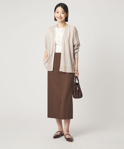green label relaxing（グリーンレーベルリラクシング）の「［size SHORTあり］Daily Chic カラミ タイト スカート マシンウォッシャブル（スカート・レディース・ブラウン/その他1/ブラック・38/36/SHORT/40）」の15枚目の写真