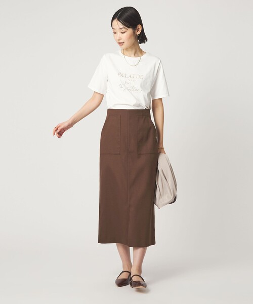green label relaxing（グリーンレーベルリラクシング）の「［size SHORTあり］Daily Chic カラミ タイト スカート マシンウォッシャブル（スカート・レディース・ブラウン/その他1/ブラック・38/36/SHORT/40）」の20枚目の写真