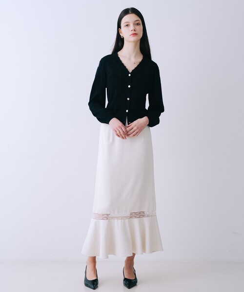 SELFIST(セルフィスト)の「レース切替マーメイドスカート 夏服 春服 フェミニン きれいめ(スカート・レディース・ブラック/アイボリー・36/38)」の5枚目の写真