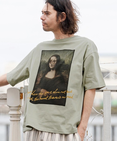CAMBIO(カンビオ)の「mt10263- ビッグシルエットプリントT(Mona Lisa) Tシャツ(CASD-169)(Tシャツ/カットソー・メンズ・ホワイト/セージグリーン/サンドベージュ・XL/L/M/S)」の11枚目の写真