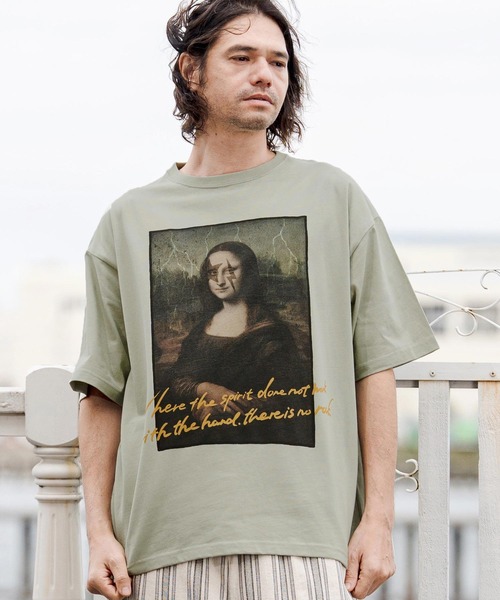 CAMBIO(カンビオ)の「mt10263- ビッグシルエットプリントT(Mona Lisa) Tシャツ(CASD-169)(Tシャツ/カットソー・メンズ・ホワイト/セージグリーン/サンドベージュ・XL/L/M/S)」の12枚目の写真
