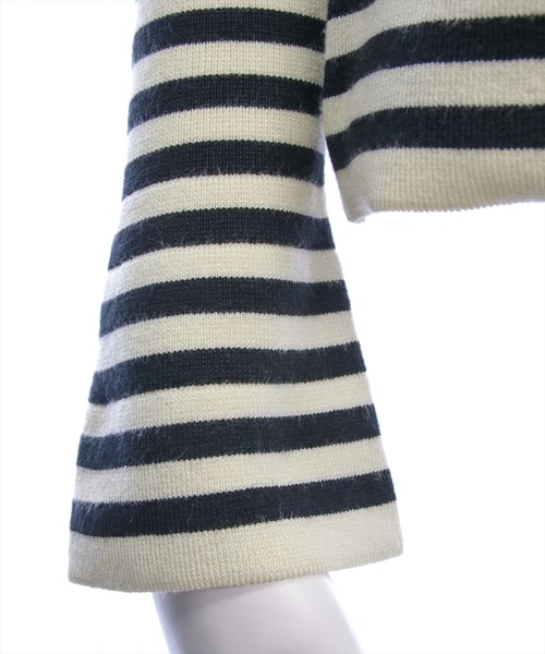 CLEAR BASIC（クリアベーシック）の「セーラーカラーボーダーワンショルニットトップス[大人 フェミニン 上品]≪新作≫（ニット/セーター・レディース・アイボリー/ブラック・F）」の12枚目の写真