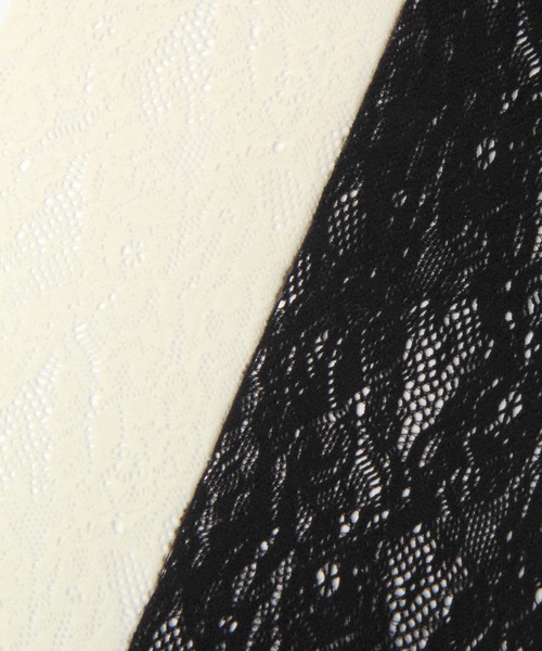 LEPSIM（レプシィム）の「レース柄ハイソックス　641111（ソックス/靴下・レディース・ブラック/アイボリー・ONE SIZE）」の6枚目の写真