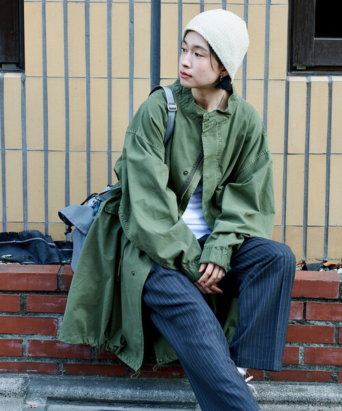 FREAK'S STORE(フリークスストア)の「M-65 フェード加工 ロング モッズコート(モッズコート・レディース・ピンク/ブルー/オリーブ/ブラック・フリ-)」の3枚目の写真