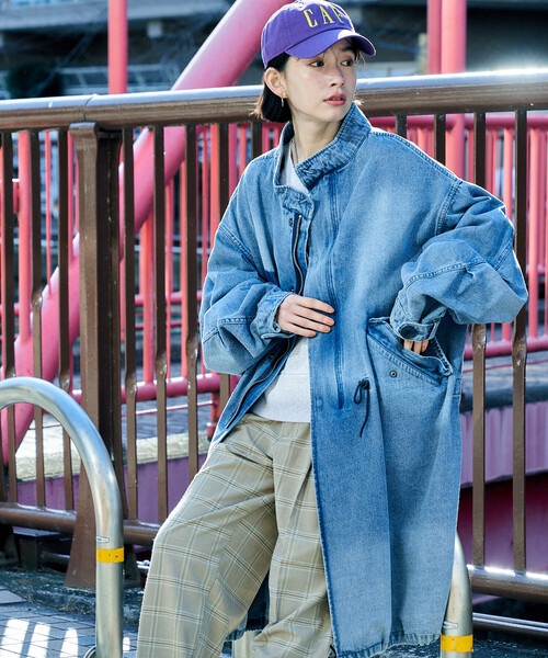 FREAK'S STORE(フリークスストア)の「M-65 フェード加工 ロング モッズコート(モッズコート・レディース・ピンク/ブルー/オリーブ/ブラック・フリ-)」の1枚目の写真