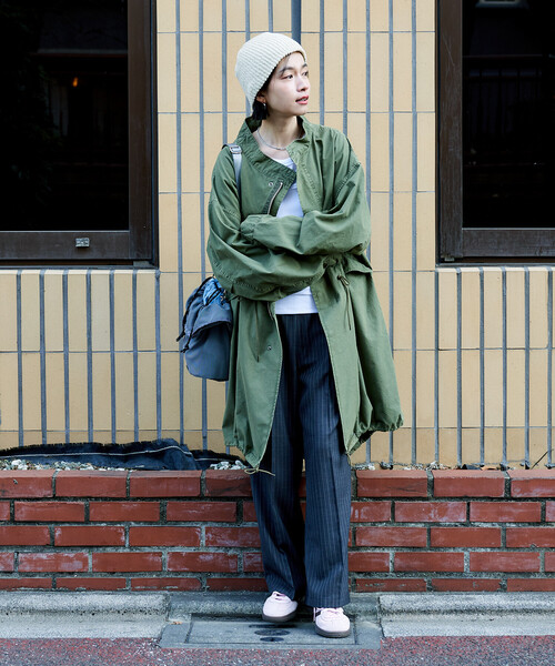 FREAK'S STORE(フリークスストア)の「M-65 フェード加工 ロング モッズコート(モッズコート・レディース・ピンク/ブルー/オリーブ/ブラック・フリ-)」の5枚目の写真