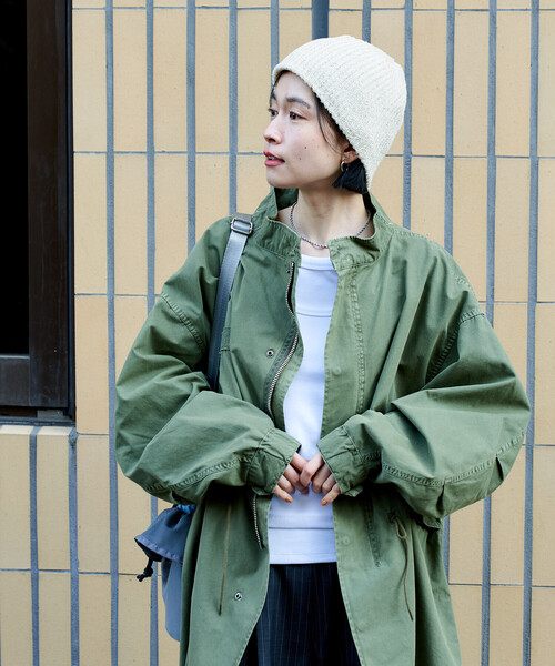 FREAK'S STORE(フリークスストア)の「M-65 フェード加工 ロング モッズコート(モッズコート・レディース・ピンク/ブルー/オリーブ/ブラック・フリ-)」の7枚目の写真