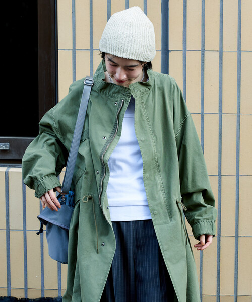 FREAK'S STORE(フリークスストア)の「M-65 フェード加工 ロング モッズコート(モッズコート・レディース・ピンク/ブルー/オリーブ/ブラック・フリ-)」の8枚目の写真