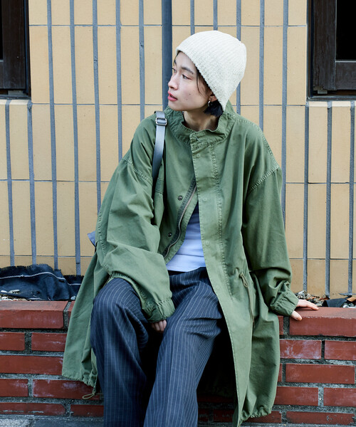 FREAK'S STORE(フリークスストア)の「M-65 フェード加工 ロング モッズコート(モッズコート・レディース・ピンク/ブルー/オリーブ/ブラック・フリ-)」の12枚目の写真