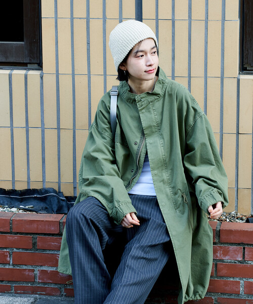 FREAK'S STORE(フリークスストア)の「M-65 フェード加工 ロング モッズコート(モッズコート・レディース・ピンク/ブルー/オリーブ/ブラック・フリ-)」の13枚目の写真